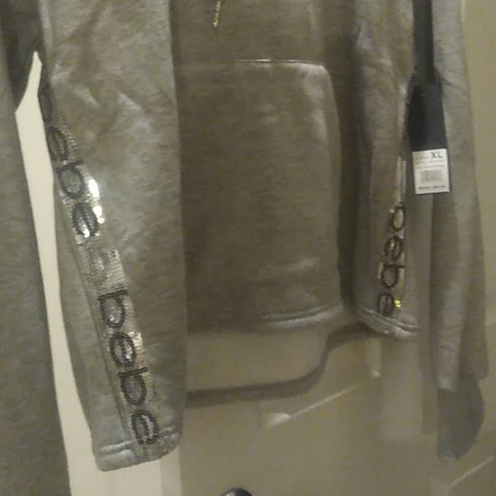 NWT Bebe Sport Heather Grey Hoodie - Picture 9 of 10